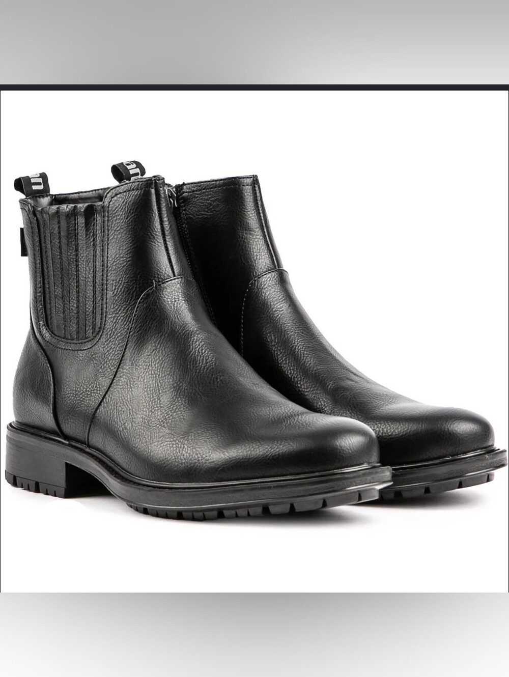 NWOT V.gan Frisee Inside Zip Boots Men's Black Leather Chelsea Boots Size 8